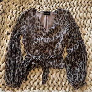 NICHOLAS Leopard Print Sheer Blouse - Sz 0